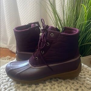 Sperry Plum Lace-Up Boots